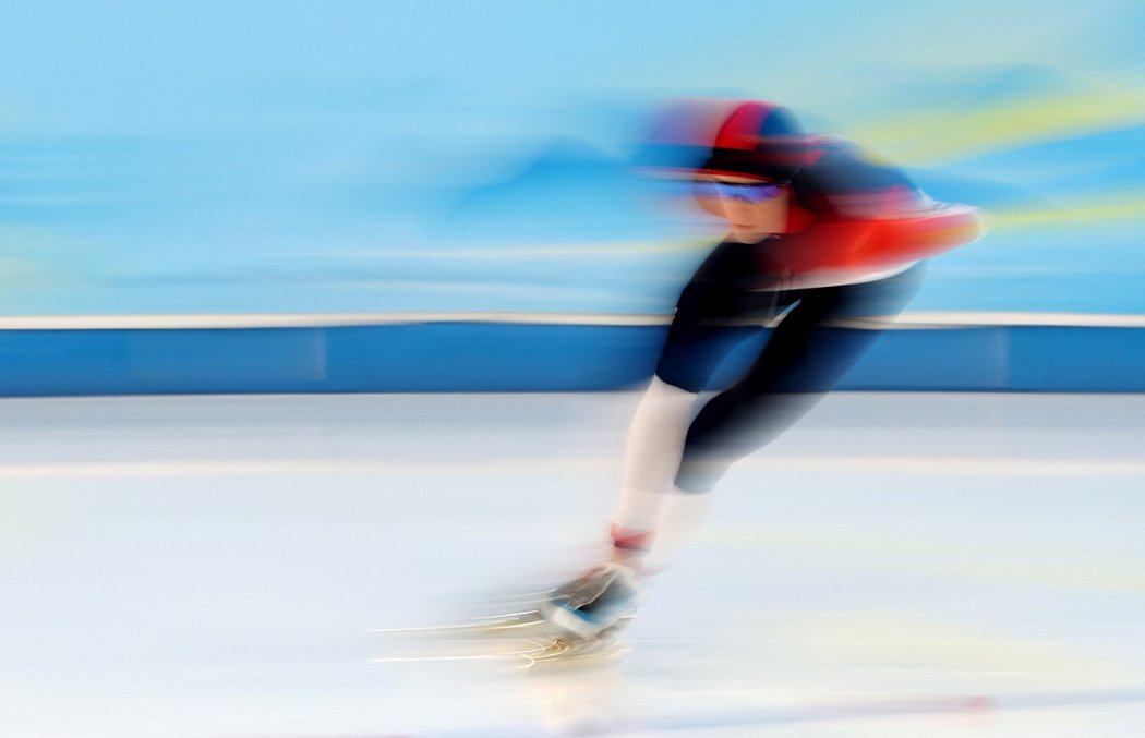 Martina Sáblíková na trati 3 000 metrů na olympiádě v Pekingu