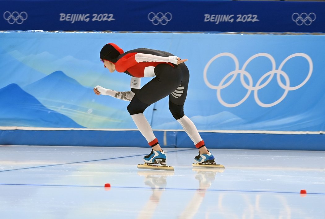 Martina Sáblíková v závodě na tři kilometry na olympiádě v Pekingu