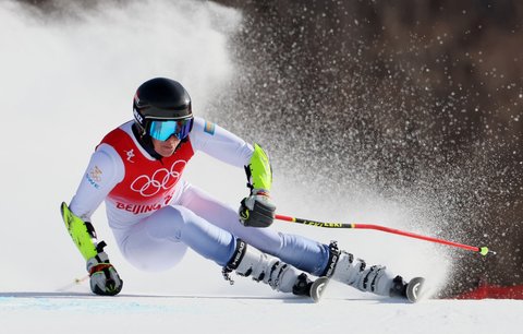 Sara Hectorová ze Švédska během prvního kola obřího slalomu