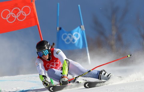 Švédka Sara Hectorová během prvního kola obřího slalomu