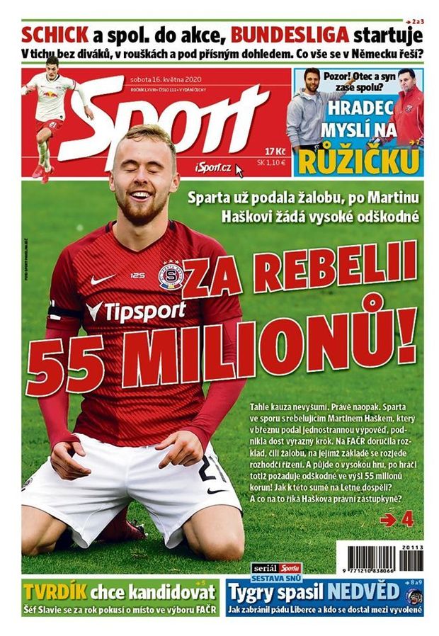 Titulní strana, deník Sport, Titulní strana, deník Sport,