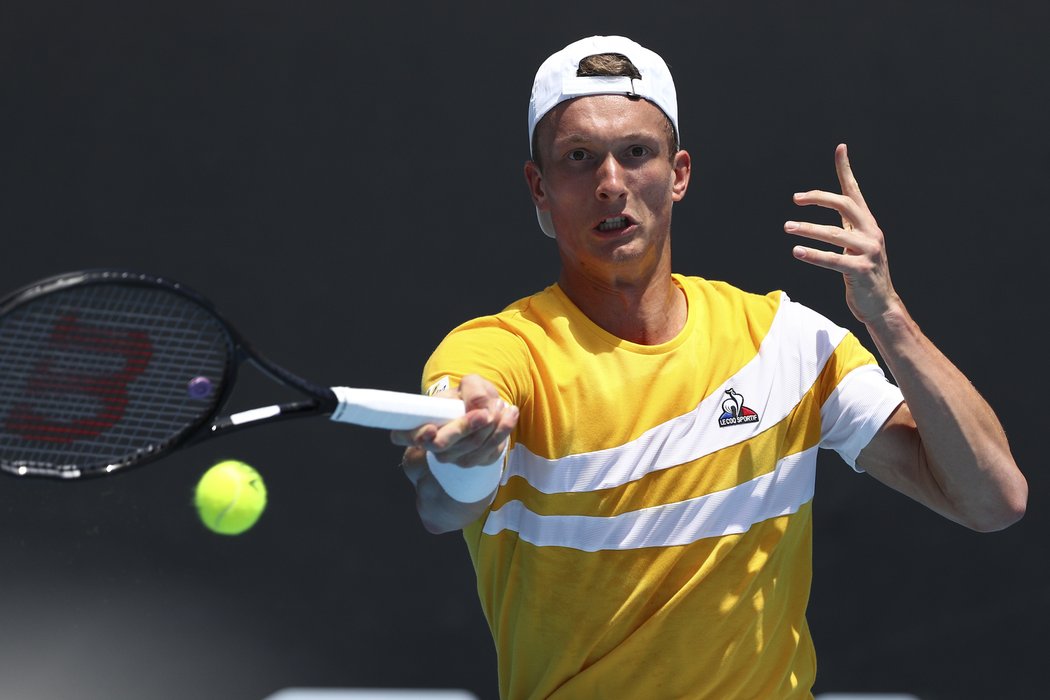 Jiří Lehečka při své premiéře na Australian Open