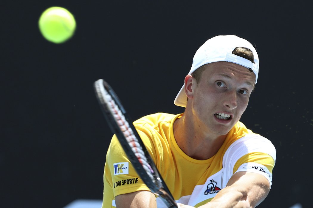 Jiří Lehečka při své premiéře na Australian Open