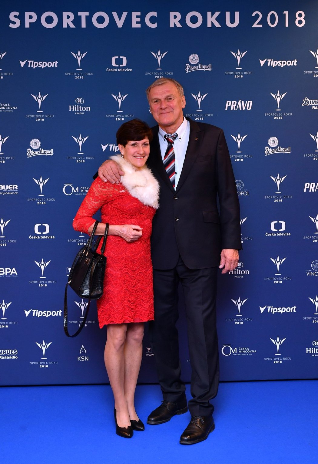Květa Jeriová-Pecková s manželem Zdeňkem Peckou na vyhlášení Sportovce roku 2018