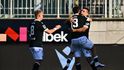Fotbalisté Jablonce se radují z branky proti Varaždínu
