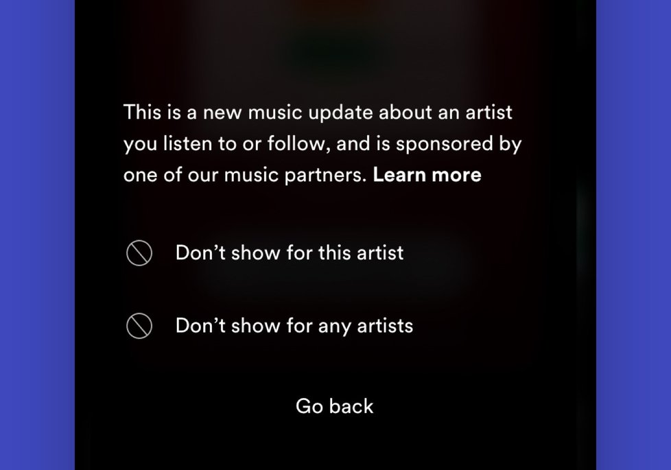 Spotify chystá formu reklamy i do placených účtů. Umělci vás budou moci upozornit na novinky