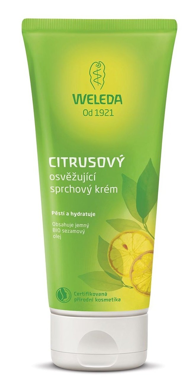 Weleda, přírodní citrusový sprchový krém, 209 Kč (200 ml), koupíte na www.weleda.cz