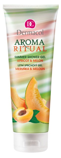 Letní sprchový gel Meruňka a meloun, Dermacol, 44 Kč (250 ml). Koupíte v síti drogerií nebo na www.dermacol.cz