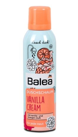 Sprchová pěna Vanilla Cream, Balea; 49,90 Kč (30 g). Koupíte v síti drogerií DM