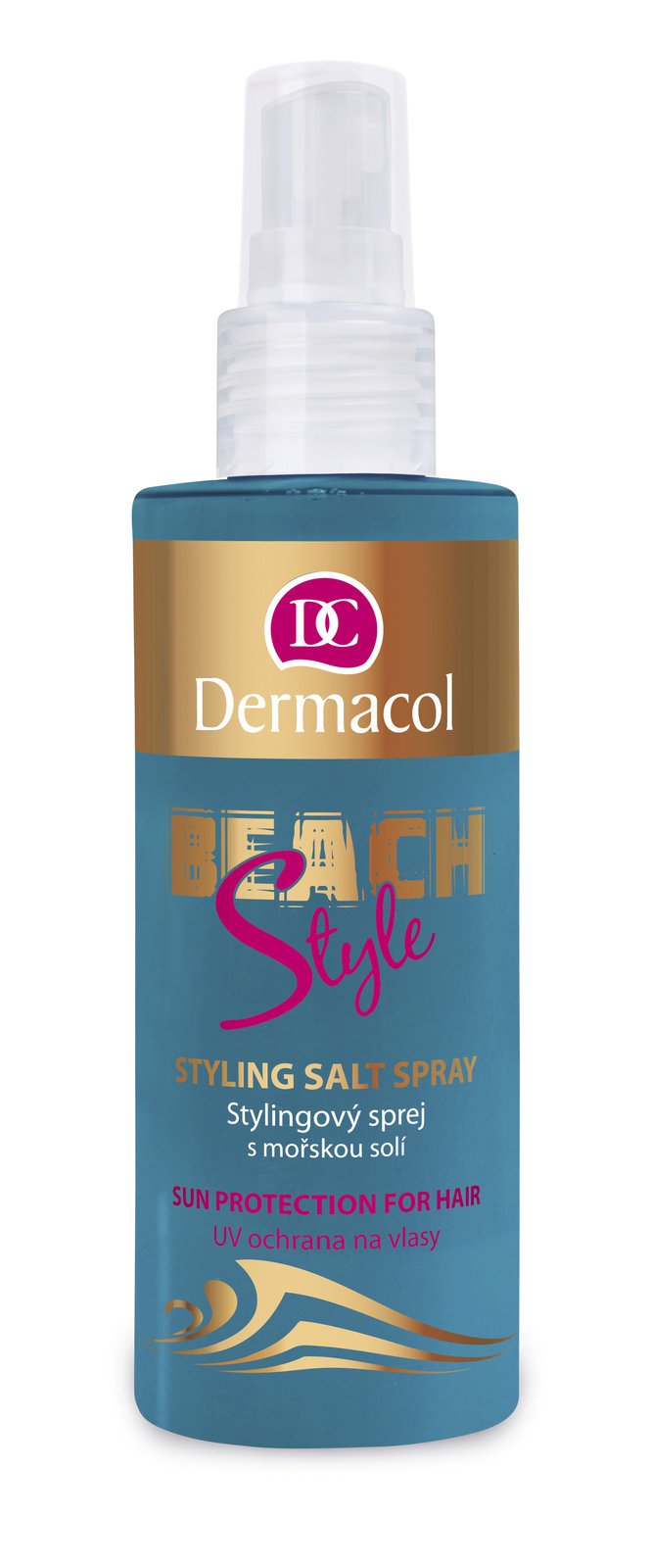 Stylingový ochranný sprej Dermacol Beach Style Hair Spray, 149 Kč (150 ml). Seženete v drogériích.