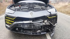 Řidička luxusního Lamborghini srazila divoké prase. Škoda je vyčíslena na půl milionu korun