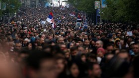 Prezident  Aleksandar Vucic se v Bělehradu dočkal velké podpory