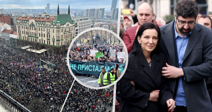 Protesty v Srbsku. (30. 12. 2023)