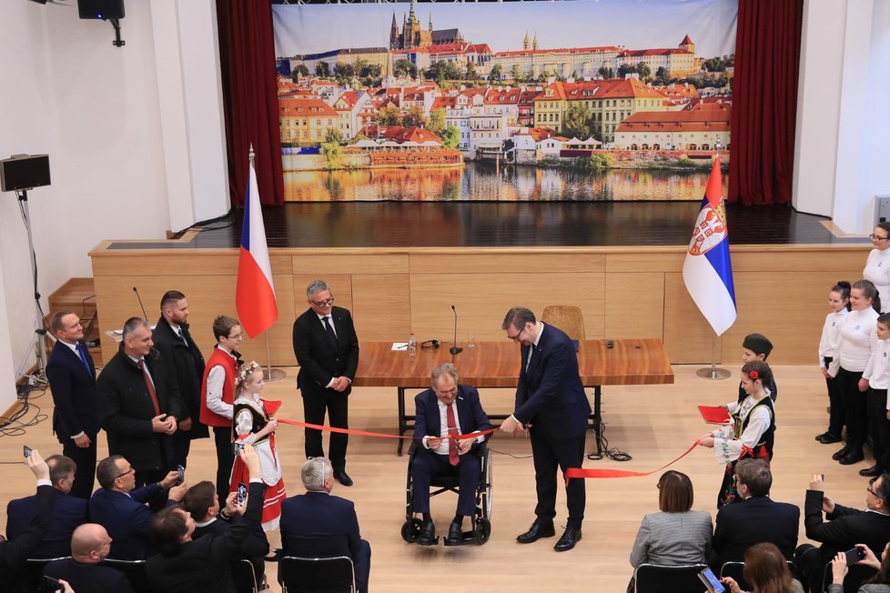 Prezident Miloš Zeman v Srbsku během otevření českého domu (30.1.2023)