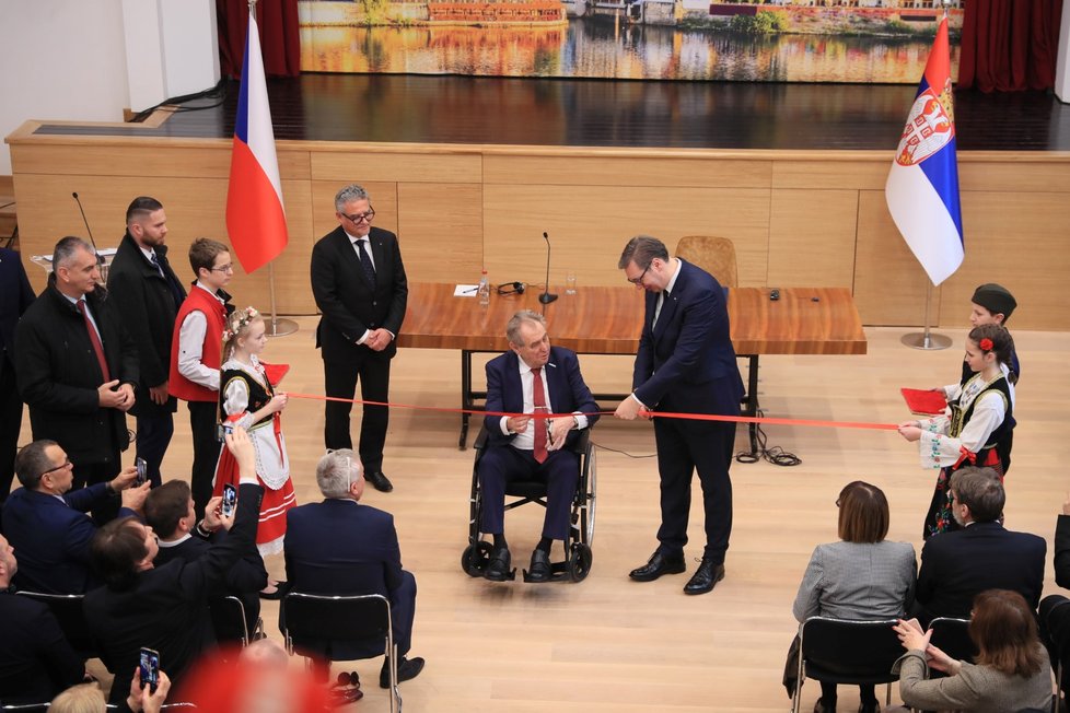 Prezident Miloš Zeman v Srbsku během otevření českého domu (30. 1. 2023)