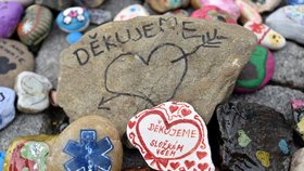 Na Zelném trhu v Brně v těchto dnech postupně vzniká velké srdce z kamínků. Pomalované kamínky do připraveného obrysu srdce na dlažbě vkládají hlavně rodiny s dětmi. Jde o symbolické poděkování všem zdravotníkům a dalším lidem, kteří pomáhají v boji s pandemií.