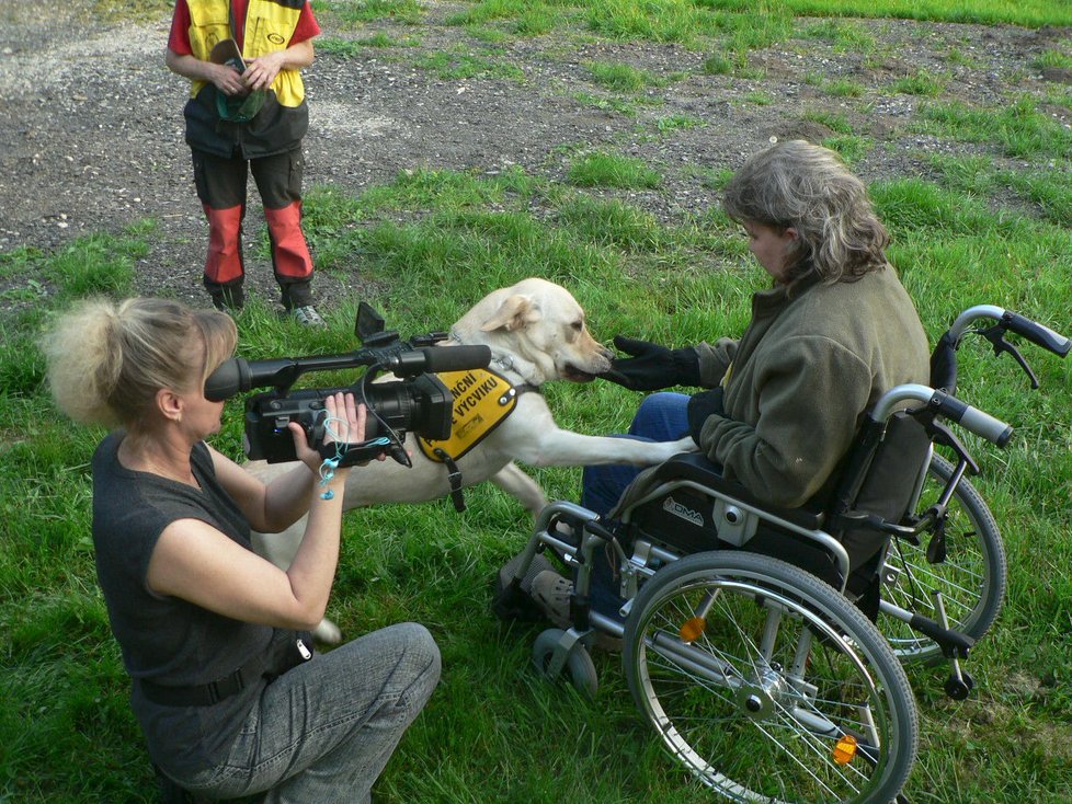 Hana Kosová točila prezentaci pro organizaci Helppes, která zajišťuje výcvik psů pro zdravotně postižené lidi a kterou Blesk prezentoval v květnu 2016.