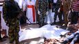 Oběti teroristů před jedním z kostelů. (21.4.2019)