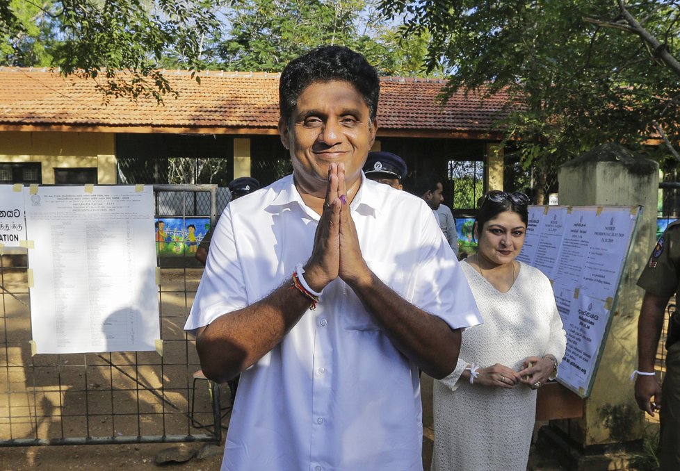 Srílanský kandidát na post prezidenta Sajith Premadasa, který prohrál s 41 procenty