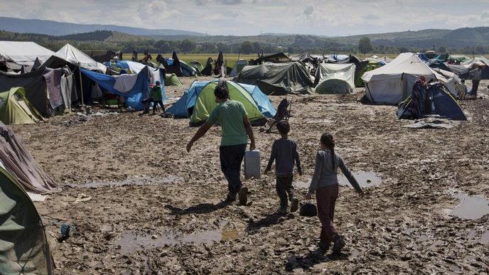 Uprchlický tábor Idomeni v Řecku, ilustrační foto