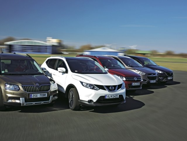 Hyundai ix35 vs. Mazda CX-5 vs. Nissan Qashqai vs. Škoda Yeti vs. Volkswagen Tiguan