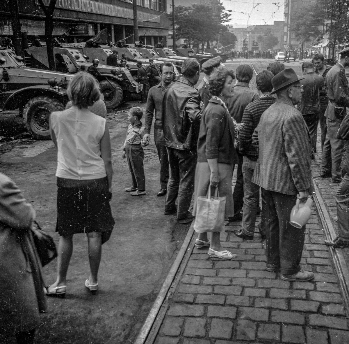 Srpen 1968 v centru Prahu