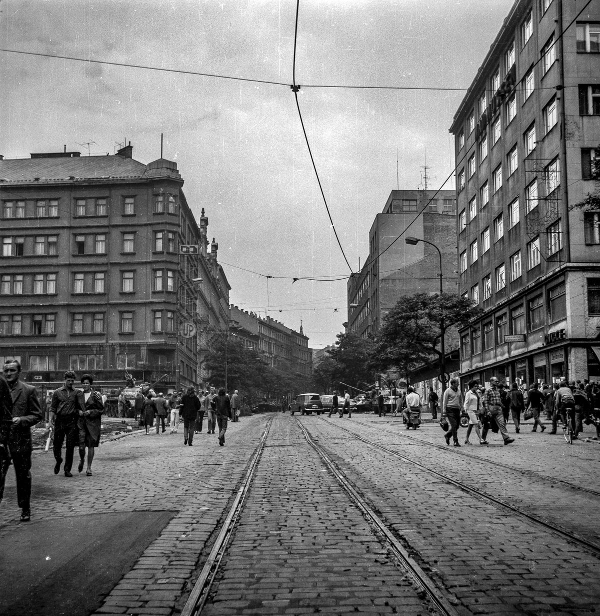 Srpen 1968 v centru Prahu