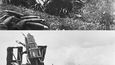 Sovětský „Photoshop“ se uplatnil i ve válečné propagandě. Snímek zmoženého a nešťastného německého vojáka po vítězství Rudé armády po bitvě v Kurském oblouku v roce 1943 by možná žádné úpravy ani nepotřeboval. Rusové jsou však odjakživa megalomanští, takže nešťastníka pro efekt obložili dalšími zničenými děly a střelami, které už nevystřelí.
