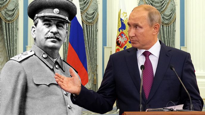 Vladimir Putin a Josef Stalin