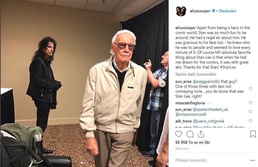 Stan Lee a muzikant Alice Cooper (společně stvořili komiks)