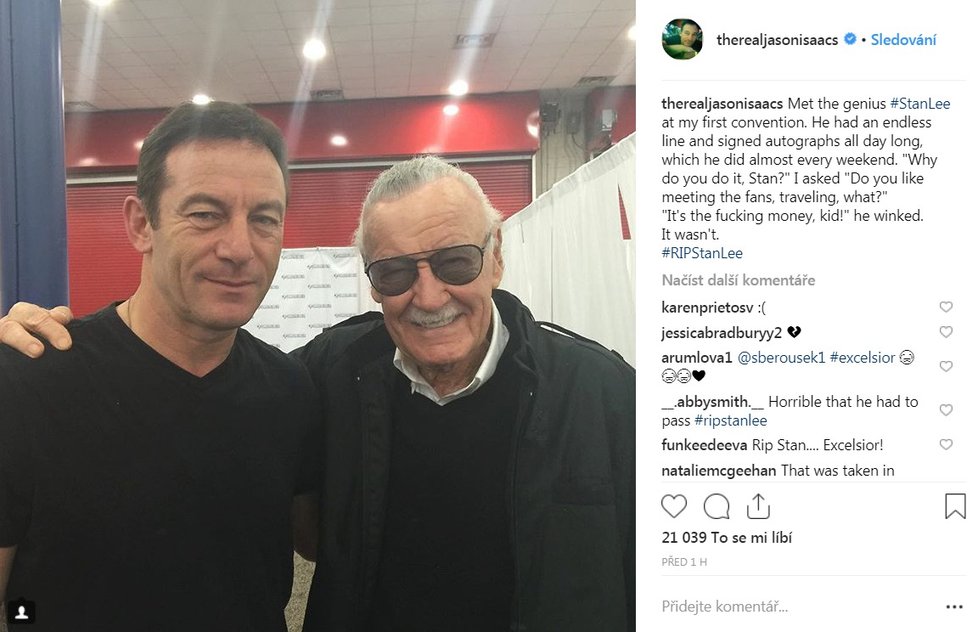 Stan Lee a Jason Isaacs (Lucius Malfoy z Harryho Pottera)