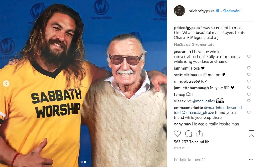 Stan Lee a Jason Momoa (Aquaman)