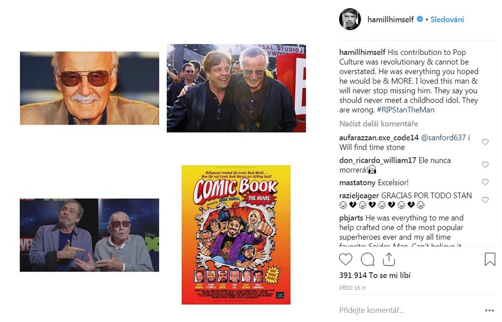 Stan Lee a Mark Hamill (Luke Skywalker ze Star Wars)