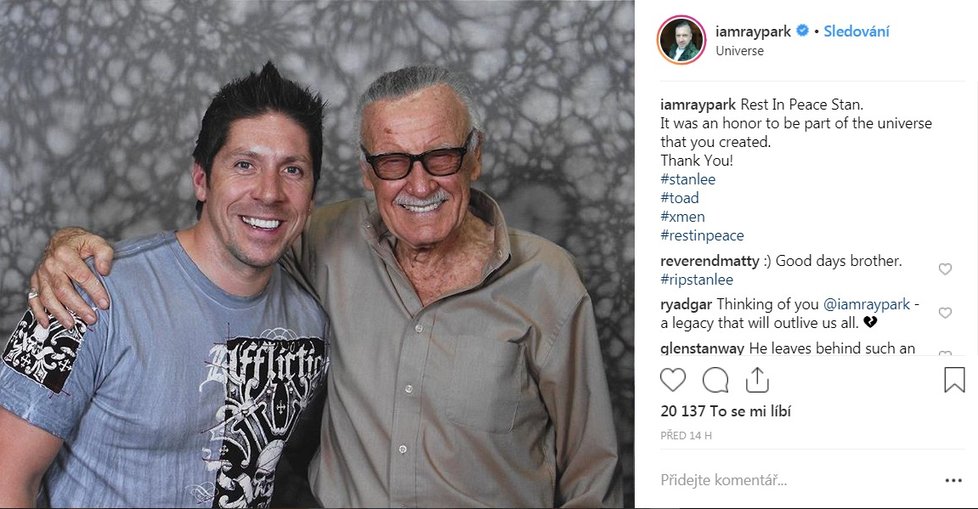 Stan Lee a Ray Park (Darth Maul ze Star Wars)