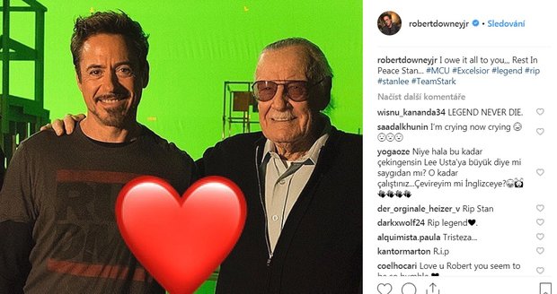 Stan Lee a Robert Downey Jr. (Iron Man)