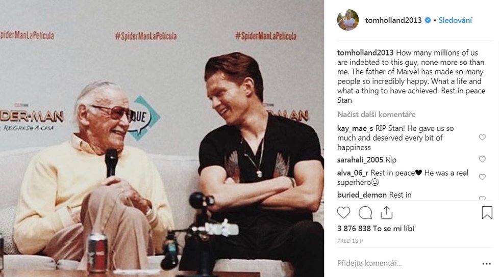 Stan Lee a Tom Holland (Spider-Man)