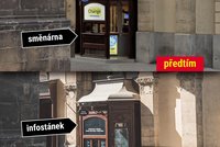 Tady už peníze nesměňují! Stánek u Obecního domu nově slouží jako infocentrum