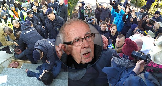 Levicoví aktivisté se kvůli Křečkovi poprali s policií. Šabatová při odchodu plakala