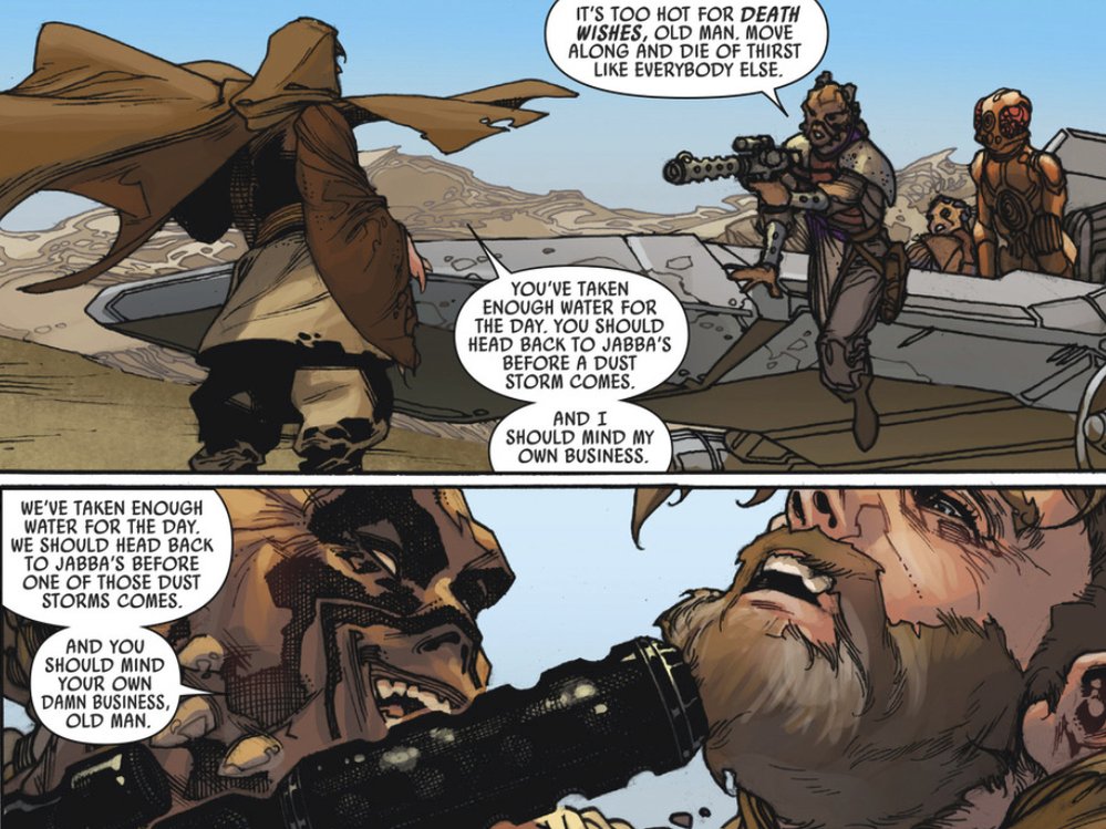 Obi-Wan Kenobi na planetě Tatooine v komiksové sérii Star Wars