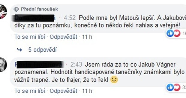 Reakce na facebooku ČT.