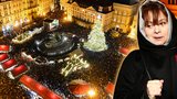 Popelka Šafránková rozsvítila stromeček: Na Staromáku zahájila Vánoce
