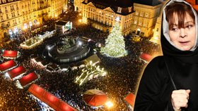 Libuše Šafránková rozsvítila stromeček na Satroměstském náměstí v Praze