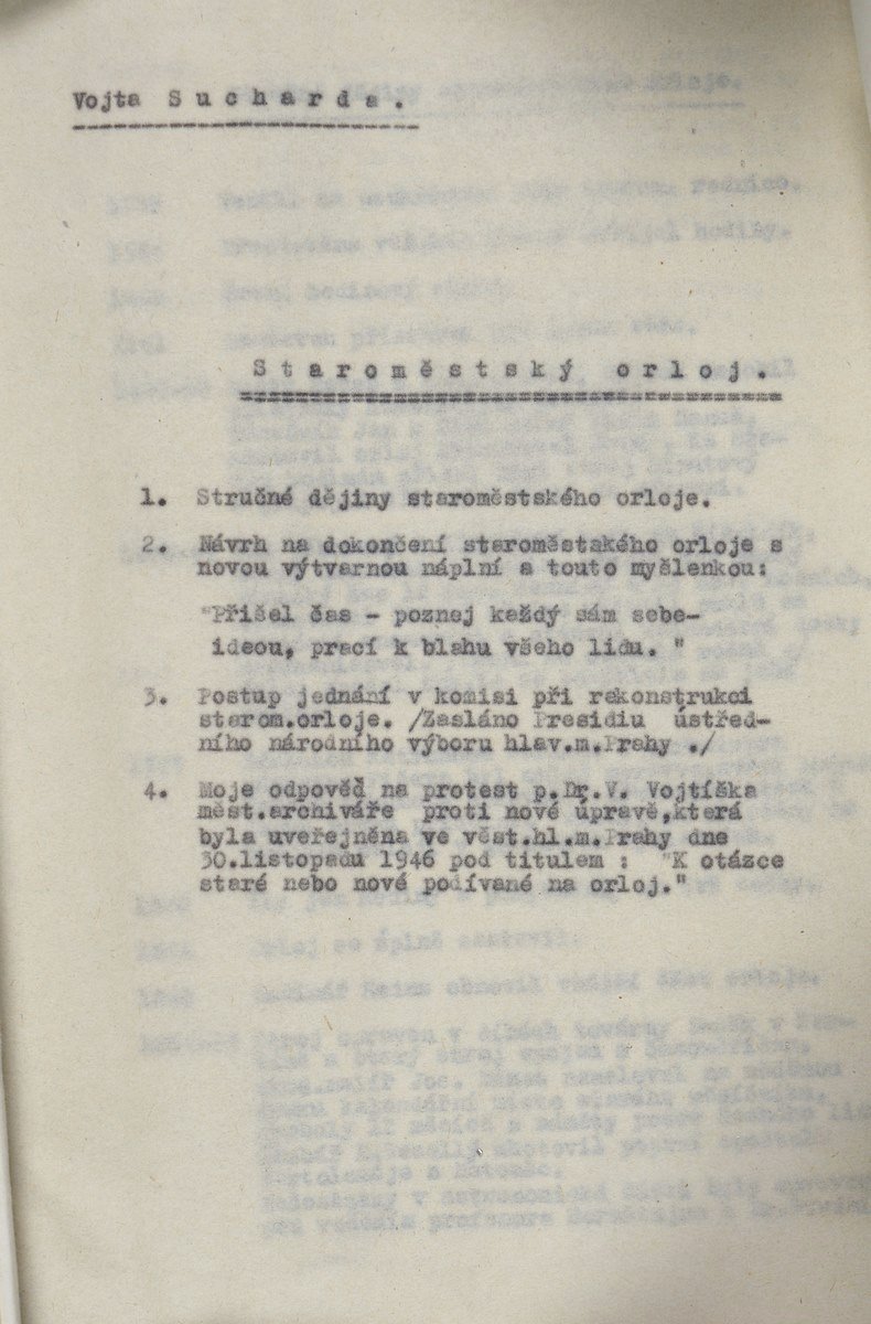 Vzkaz akademického sochaře Vojtěcha Suchardy z roku 1948.