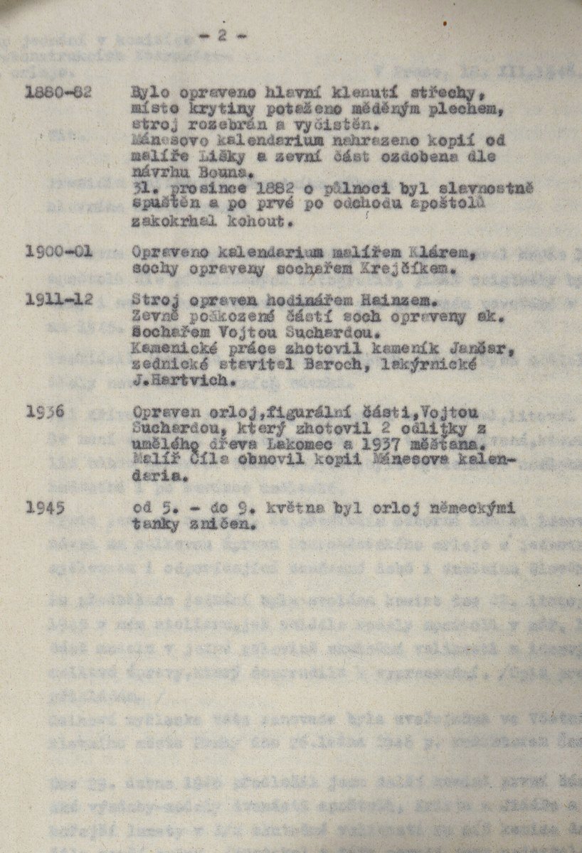 Vzkaz akademického sochaře Vojtěcha Suchardy z roku 1948.