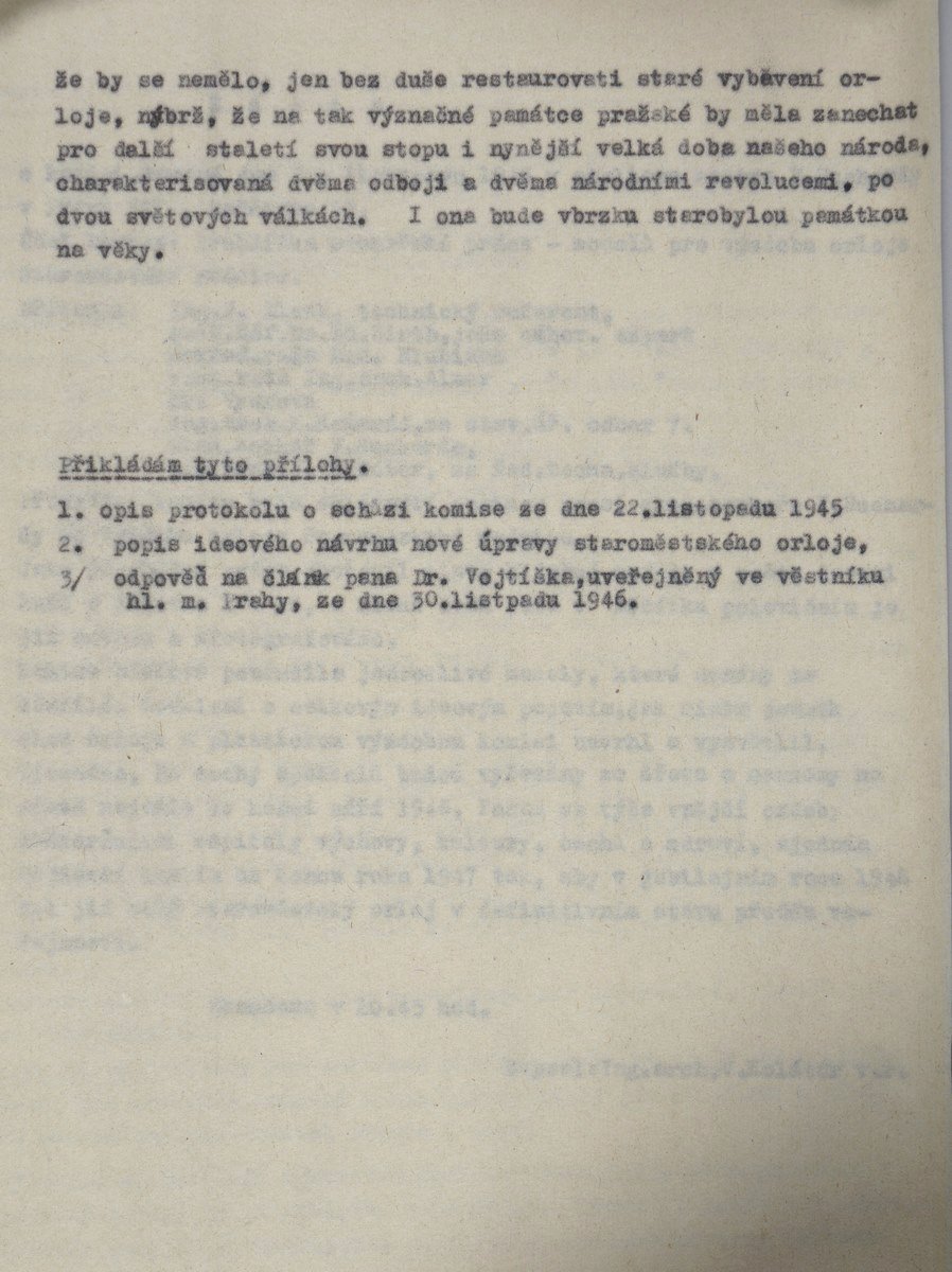 Vzkaz akademického sochaře Vojtěcha Suchardy z roku 1948.