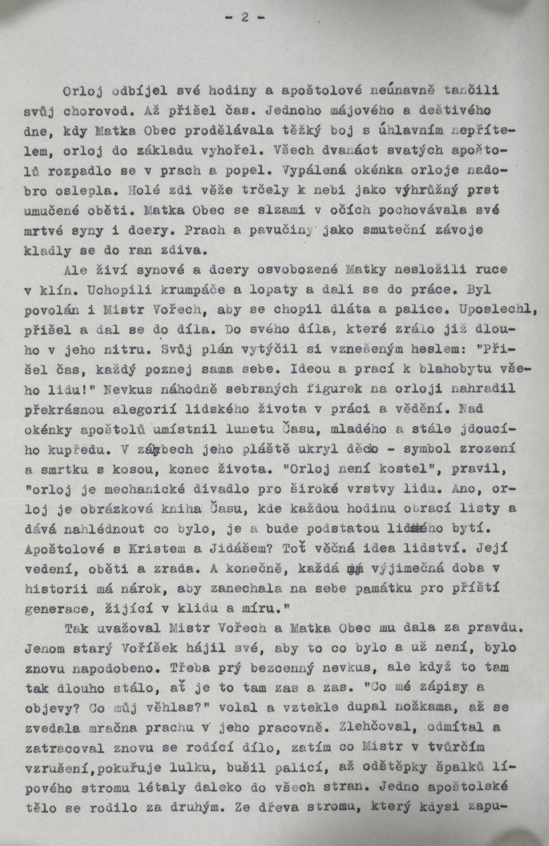 Vzkaz akademického sochaře Vojtěcha Suchardy z roku 1948.