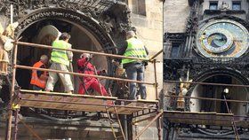 Na Staroměstské radnici demontovali kalendárium orloje: Lidé ho po návratu nepoznají.