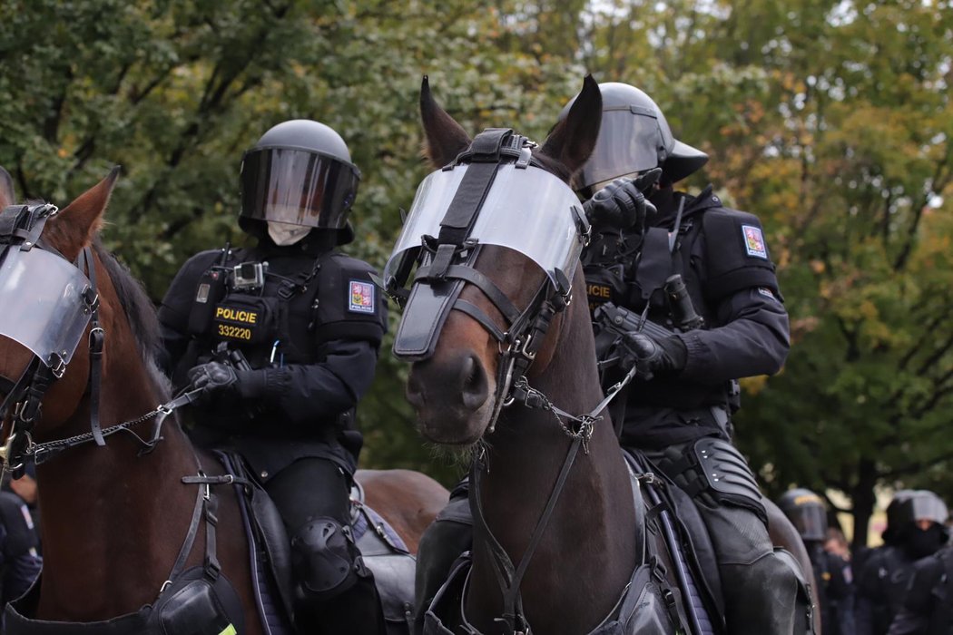 Na Staroměstském náměstí došlo při demonstraci proti vládním nařízením k násilným konfliktům.