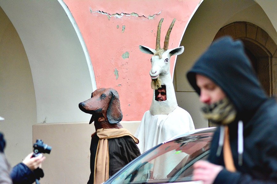 Malostranské masopustní veselí přilákalo několik stovek lidí, 2018.