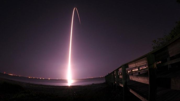 Start rakety Delta II 6.března 2009. Na oběžnou dráhu nesla teleskop Kepler